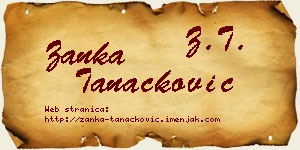 Žanka Tanacković vizit kartica